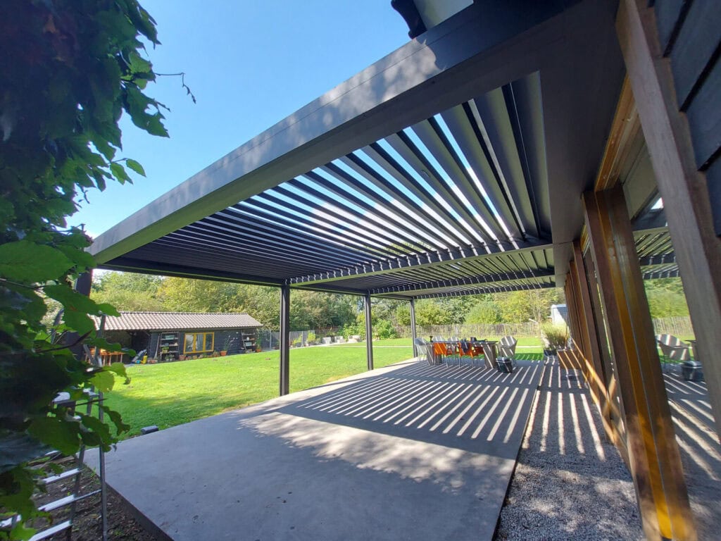 triple aanbouw lamellendak