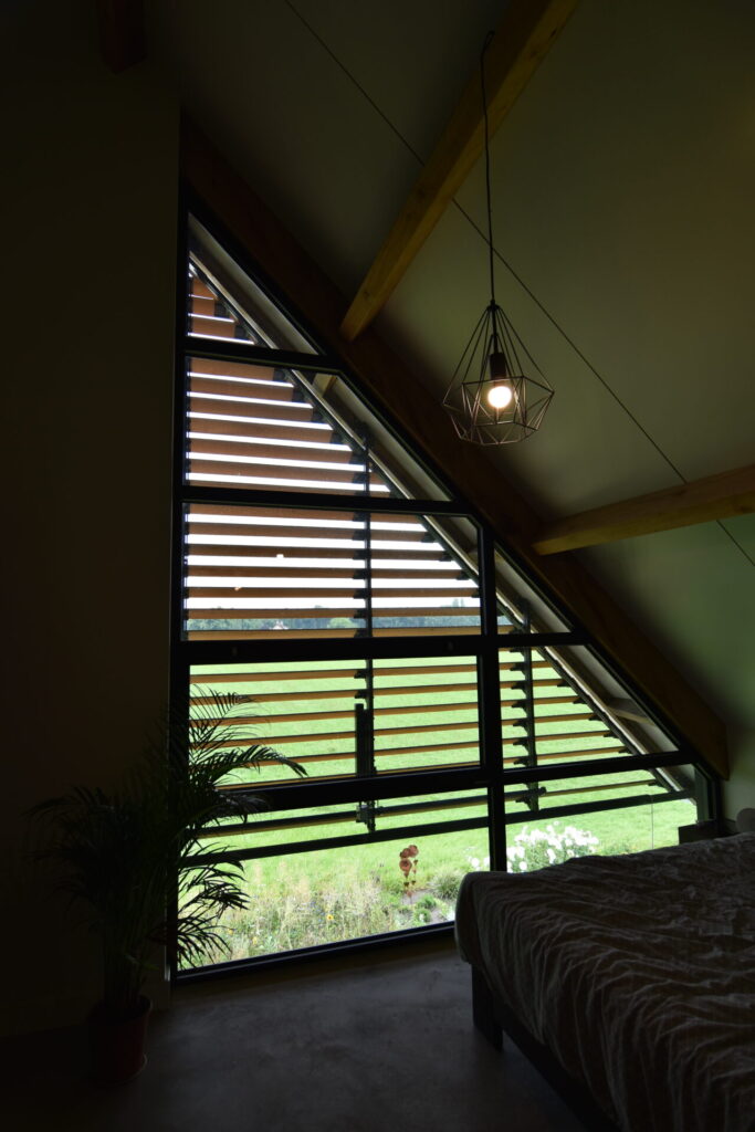 Binnenkant van lamellen in driehoek