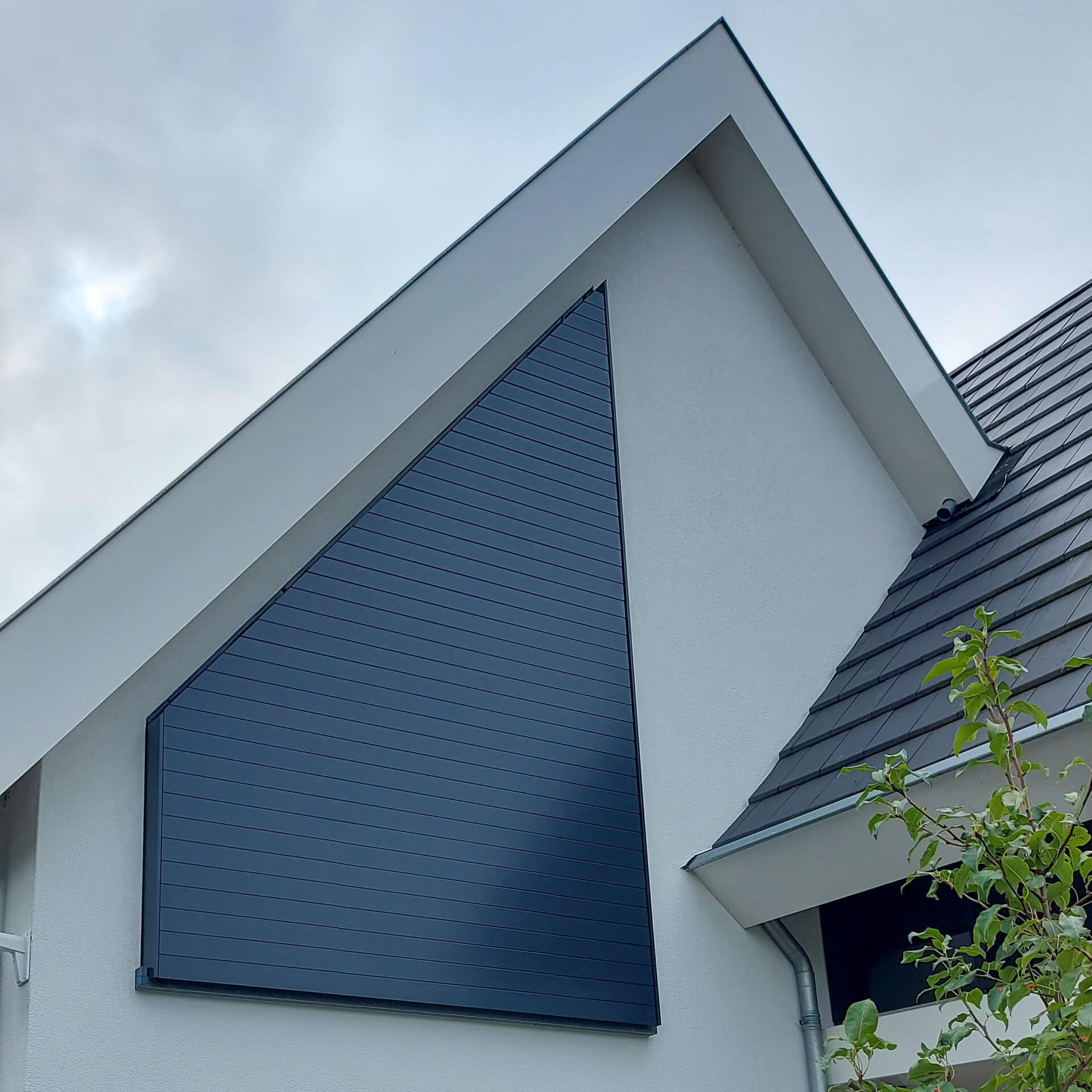 Gesloten kantelbare lamellen in puntraam