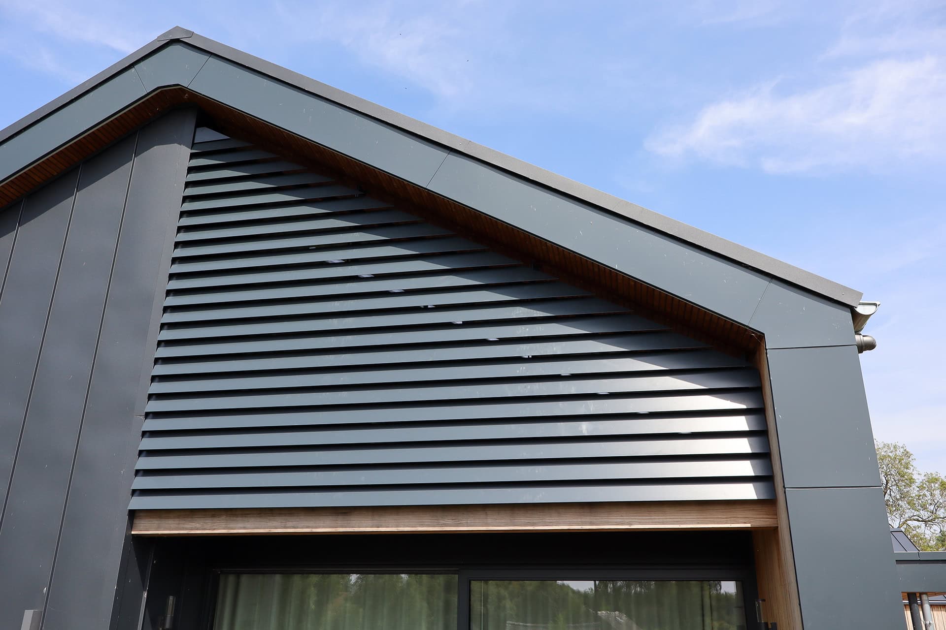 Close-up van lamellen in driehoek